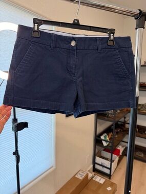Southern Tide Navy Cotton Blend Mid-Rise Jean Shorts